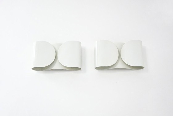 Image 1 of White Foglio Sconces by Tobia & Afra Scarpa for Flos, 1960s, Set of 2