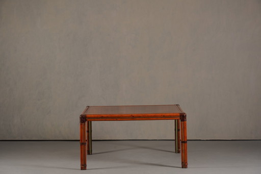 Vintage Italian Squre Dining Table In Burl Elm, by Alberto Smania for Studio Smania Interni, Italy 1960’s