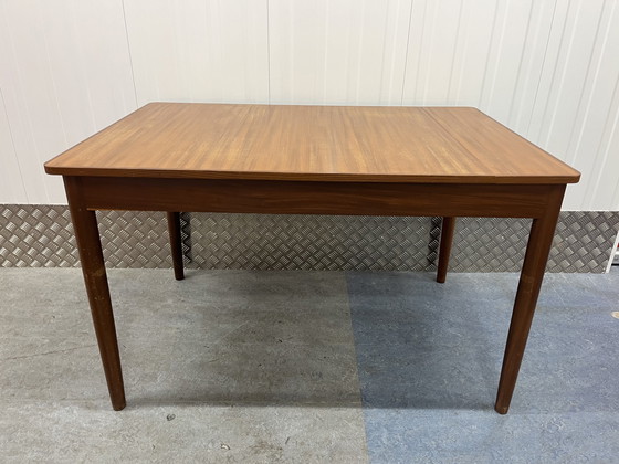 Image 1 of Vintage Mid - Century Extendable Dining Table Teak Wood