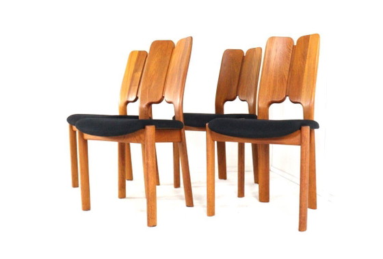 Image 1 of Set di 4 sedie da pranzo danesi, sedie vintage