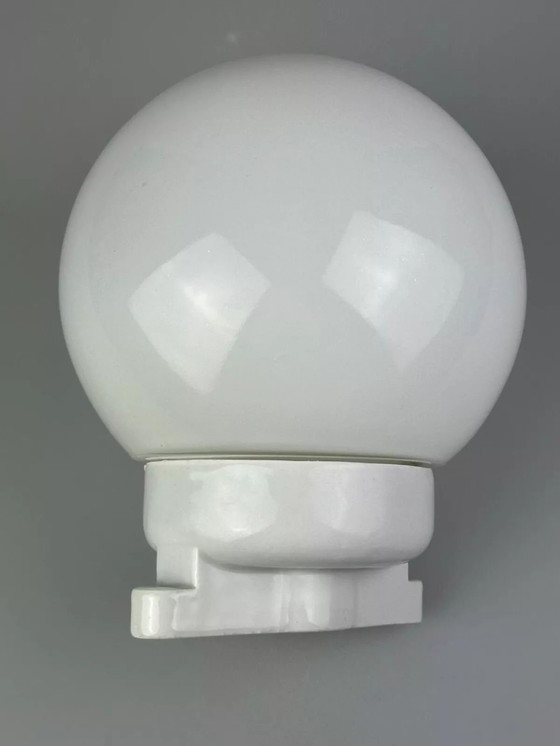Image 1 of 50s 60s lamp lamp wall lamp cellar lamp ceramic glass Bauhaus design