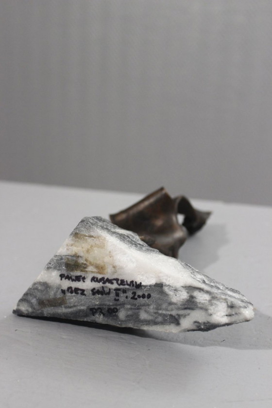 Image 1 of Paweł Rubaszewski "Bez Stow" sculpture, patinated bronze on a base, Poland 2000