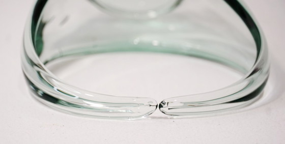 Image 1 of Vaso a cestello in vetro soffiato a mano vintage: elegante decorazione di metà secolo