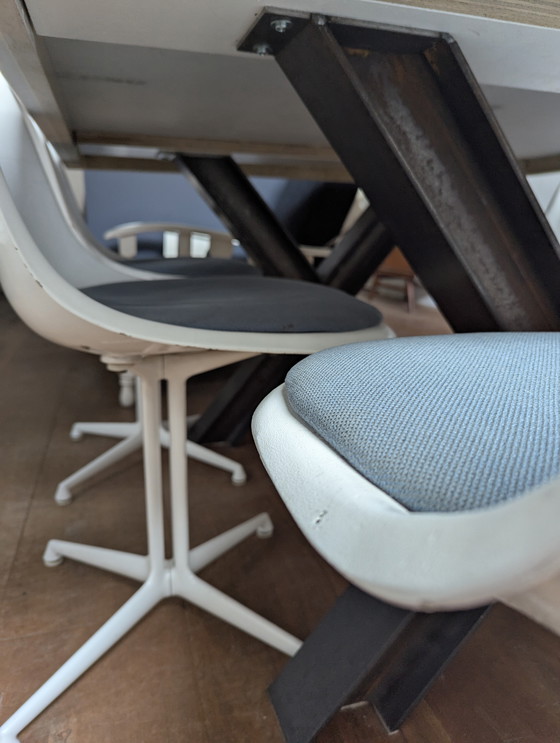 Image 1 of 6 sedie Herman Miller La Fonda Eames bianche vintage