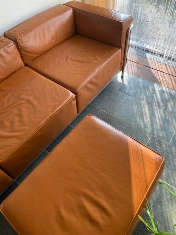 Image 1 of Lederen 3-zitsbank met ambassador