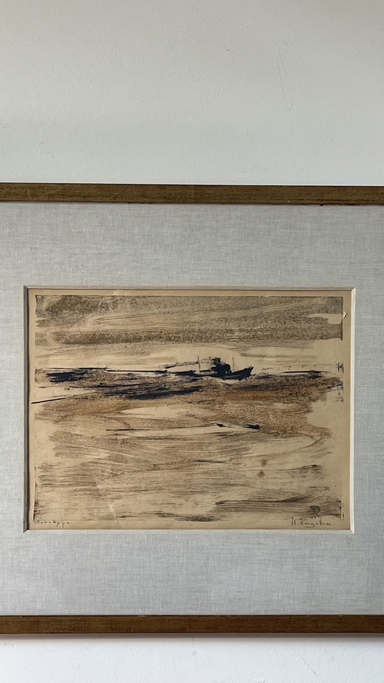 Image 1 of René Engelen (1897-1971) - Monotipo unico "Porto di Anversa"