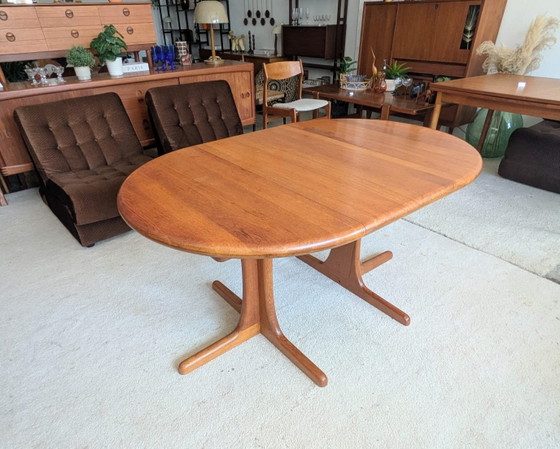 Image 1 of Vintage Danish teak extendable round dining table