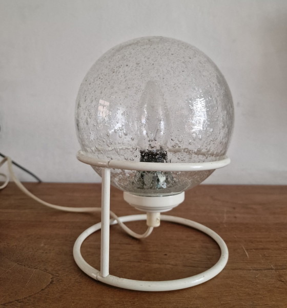 Space Age table lamp glass sphere spiral – Metal (photo 4 of 6)