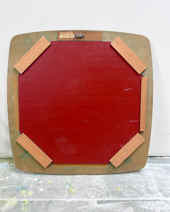 Image 1 of Specchio da parete vintage in legno – verde scuro, anni '70