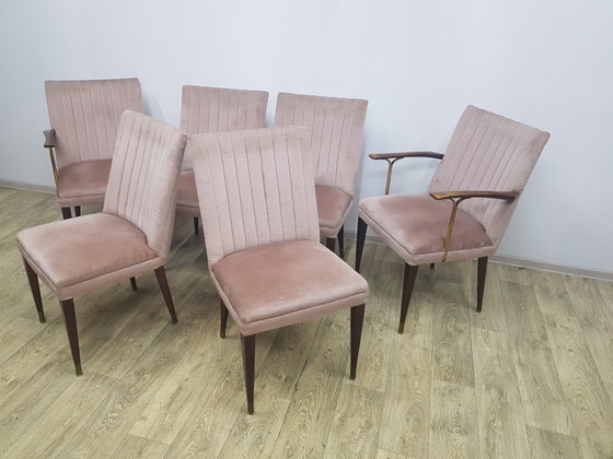 Table et Chaises Mid-Century, années 1960-1970, Ensemble de 7 – Salles à manger complètes, Mid Century Modern (photo 4 of 30)
