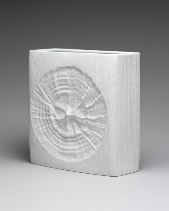 Image 1 of Martin Freyer Rosenthal Studio Line Brutalist Bisque Porselein Vintage H 24 cm Fossil Vaas