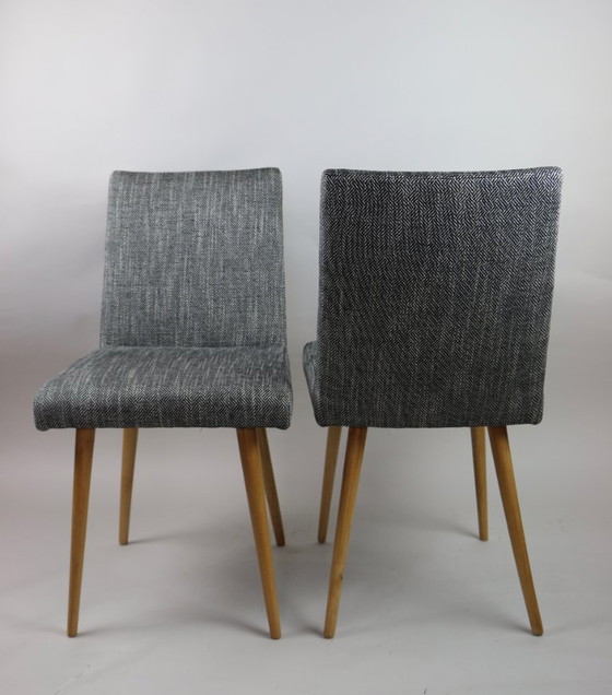 Image 1 of Set of Vintage Grey Upholstered Dining Chairs, 1970s