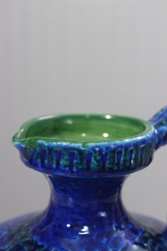 Image 1 of Vase vintage céramique Rimini blu Aldo Londi Bitossi Italica Ars 1970s