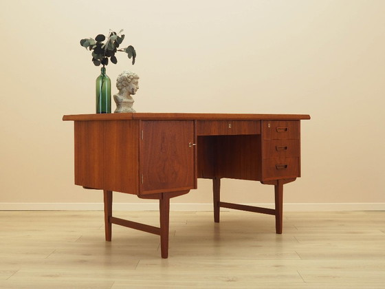 Image 1 of Teakhouten bureau, Deens design, jaren 70, gemaakt in Denemarken.