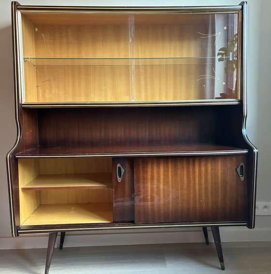 Image 1 of Jaren '60 Buffetkast Mid-Century Modern Sterreglas