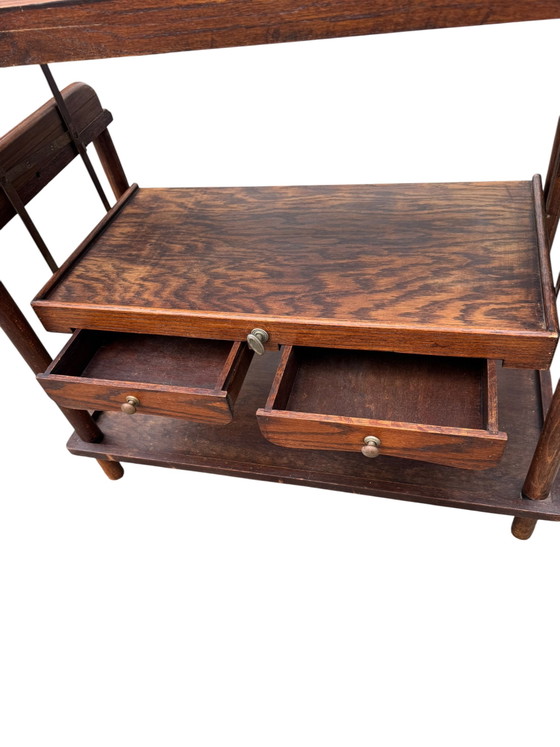 Desserte Vintage Métamorphique – Bois, Laiton (photo 3 of 9)
