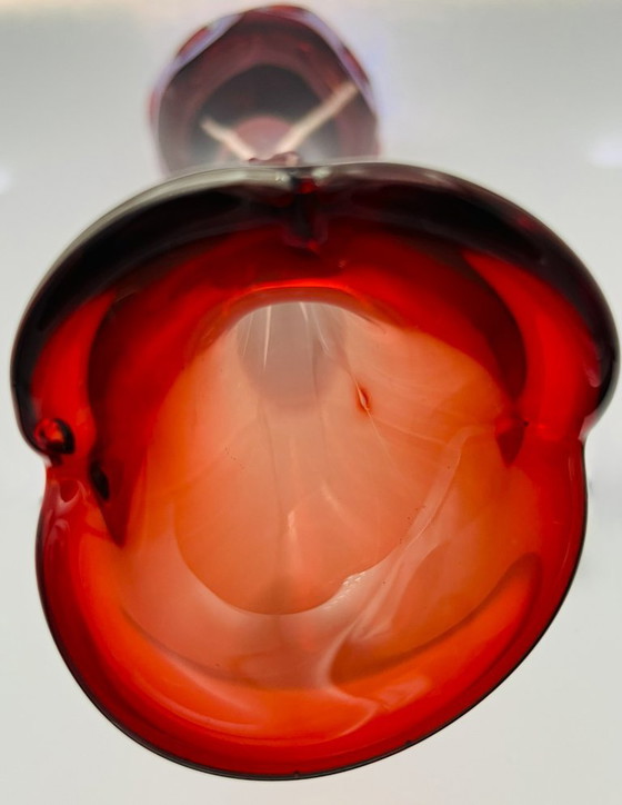 Image 1 of Retro sueco- Börne augustsson- Jarrón con huella digital - alto- rojo