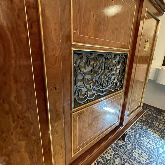 Buffet bas ou Bar Art Déco en Placages, Bronze et Ferronnerie, années 1930-1940 – De Coene, Wood, Art Deco (photo 5 of 18)