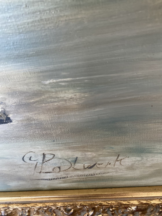Image 1 of Groot schilderij met prachtige lijst van Bolwerk