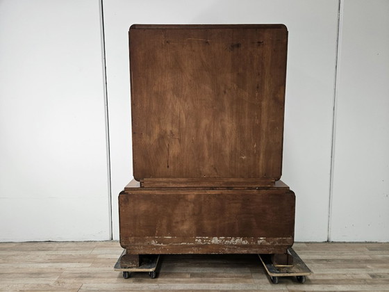 Vetrina francese Art Decò degli anni '40 in noce, Vetrine, Legno, Marrone (foto 28 di 28)
