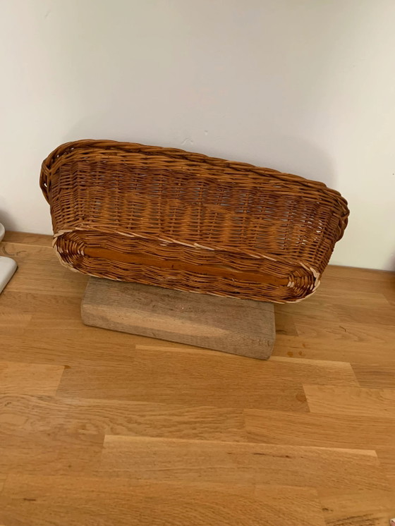 Cesto per Baguette Vintage, Cesto per Pane in Vimini Lungo Rustico Ungherese Vintage. – Oggetti decorativi (photo 4 of 5)
