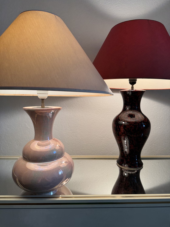 Image 1 of Lampe Steingut Charolles écaille 80er Jahre