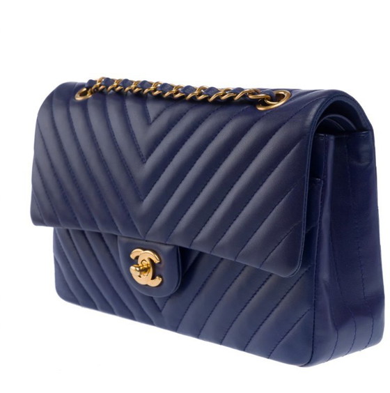 Image 1 of Borsa CHANEL Timeless/Classique in Cuir Bleu - 103359