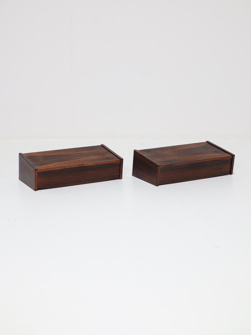 Tables de nuit flottantes Palissandre Danois Années 1960