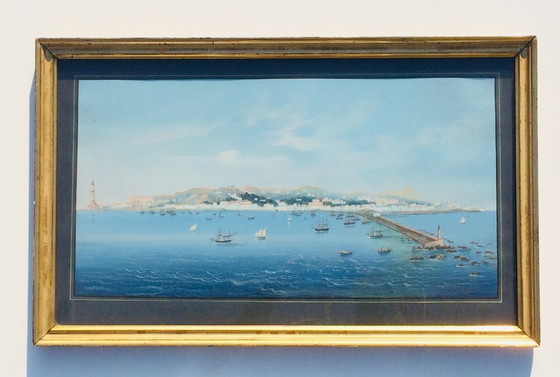 Image 1 of Large Neapolitan gouache, 19th century (after Giuseppe Scoppa)