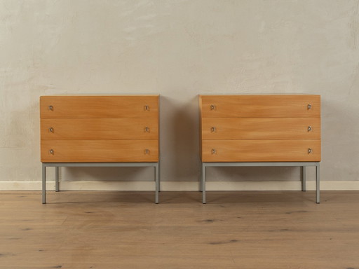 2x Bedside Table with Drawers, 1960s