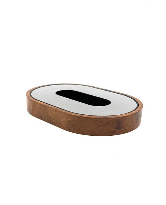 Image 1 of Mid-century olive wood ashtray, Italy ca. 1970