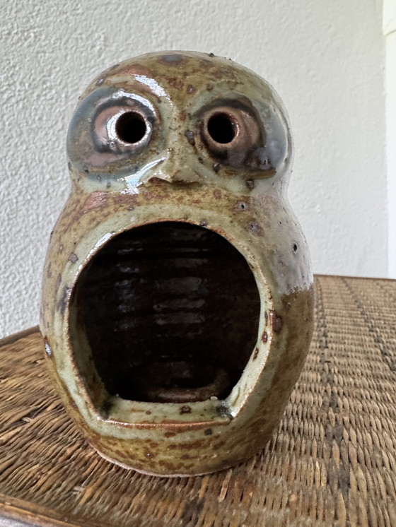Image 1 of Portavelas de cerámica con forma de búho de Guy Baudat
