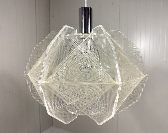 Paul Secon Swag Pendant lamp, Sompex 1960s, Plastic, Metal, Transparent, Mid Century Modern (photo 6 of 14)