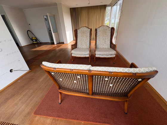 Image 1 of 2 Poltrona Giorgetti Bamboo Wingback anni '70