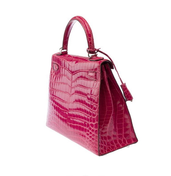 Image 1 of Sac HERMES Kelly 28 en Cuirs exotiques Rose - 103511