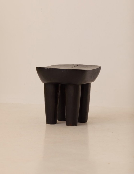 Image 1 of Vintage Senufo Monoxylous African Stool, Black/Wenge