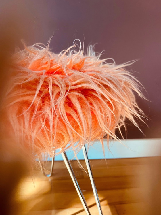 Image 1 of Sgabello a forcina color cremisi soffice