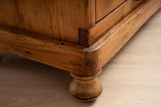 Antieke grenen Biedermeier kast met vier laden – Opbergkast, Hout (photo 13 of 15)