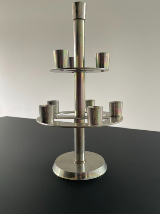 Image 1 of Kandelaar 9 kaarsen etagere metaal 30 cm