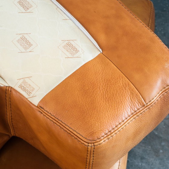 Poltrona in pelle cammello, realizzata da Roche Bobois. Vintage - Francia, anni '80. – Poltrone, Leather (photo 18 of 18)