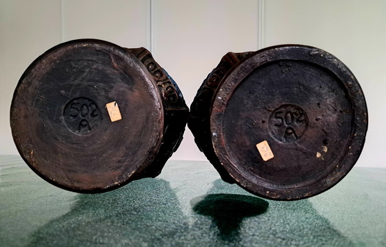 Image 1 of Set di 2 vasi in pietra di metà secolo