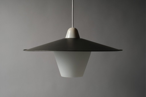 Vintage UFO Flying Saucer Mid-Century Modern Pendant Lamp, 1960s Space Age Design. – hanglampen, Metal, Glass