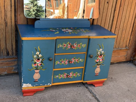 Hand Painted Wooden Dressing Table, 1940s (photo 5 of 9)
