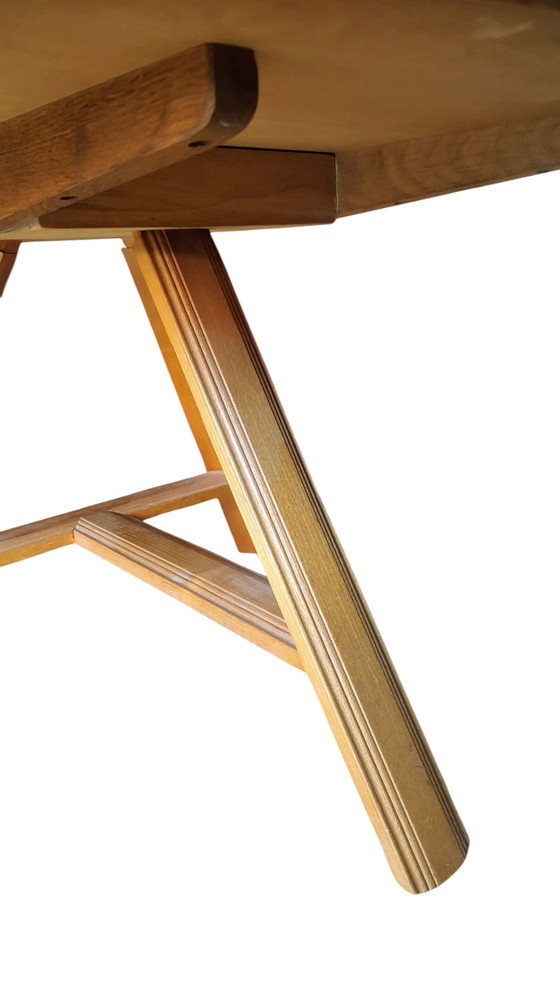 Image 1 of Vintage Blank Oak Round Coffee Table 1960s