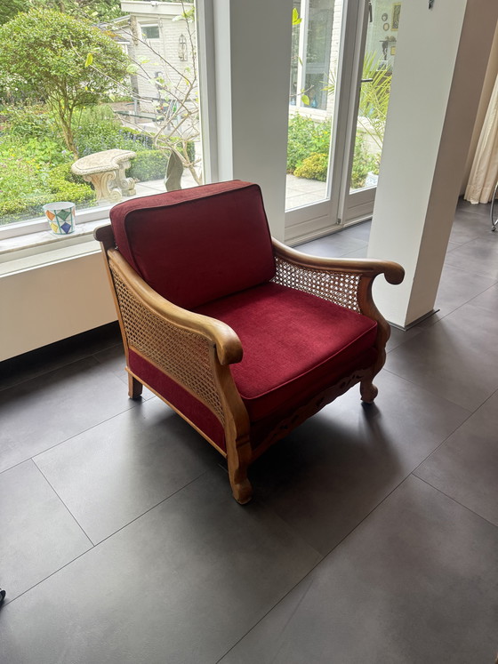 Image 1 of  Bergere antieke 3 zitsbank met 2 fauteuils 