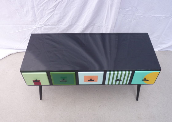 Image 1 of Vintage minicommode met 5 laden