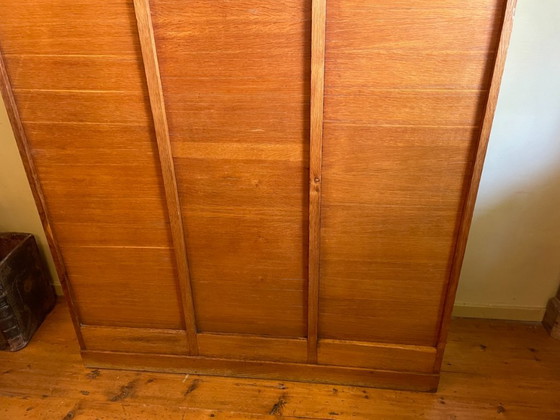 Roller Shutter Archive Music Cabinet, 3-Panel, 50s French – Storage cabinet, Wood (photo 3 of 20)
