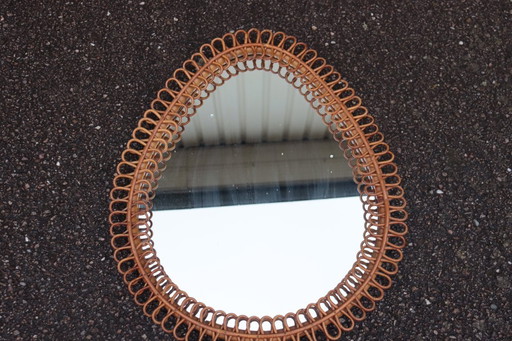 Grande specchio in rattan di Franco Albini, Italia, 1960