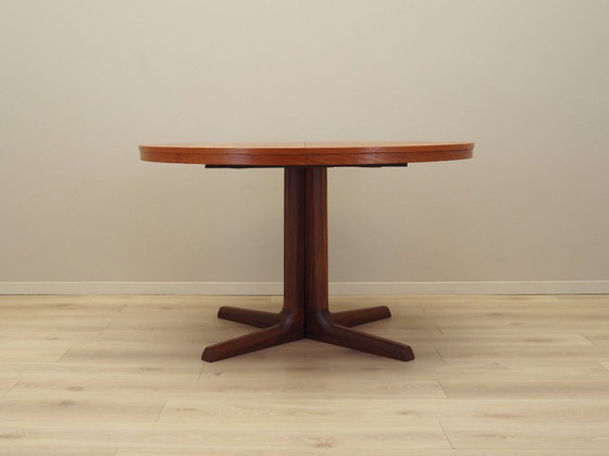 Image 1 of Mesa redonda de teca, diseño danés, años 70, producción: Dinamarca