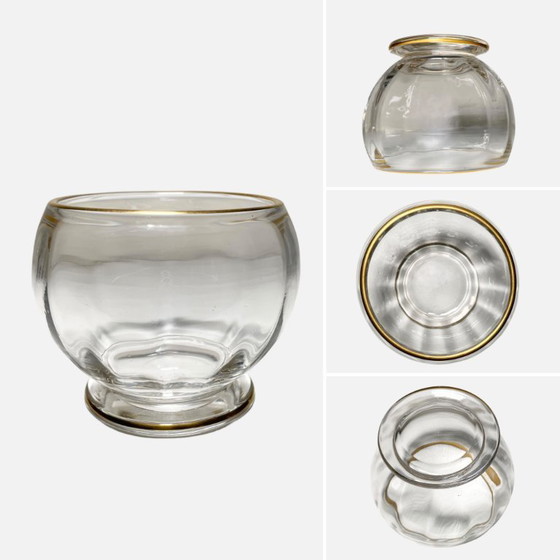 Image 1 of Baccarat kristallen drankenset - Vintage Franse vergulde kristallen karaf voor naast het bed